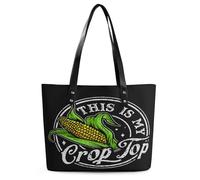 Mais divertente Questo è il mio top corto Mais Top corto Borsa tote da donna Borsa a mano in pelle alla moda Borsa a tracolla per donna Adatta al lavoro