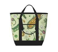 Mais, piselli, baccello, fagioli, baccello, cappero,Borsa porta pranzo grande capacità isolata per donne e uomini, lavoro, picnic, viaggi