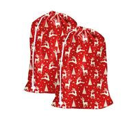 Maishijie Confezione da 2 sacchetti regalo Jumbo per regali, compleanni, matrimoni, sacchetti regalo di Natale, sacchetti per la biancheria (Rosso-L)