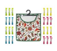 Maishijie Confezione da 24 mollette per bucato con impugnatura morbida, multicolore, robuste e antiscivolo, in plastica per asciugare i vestiti (bianco-2)