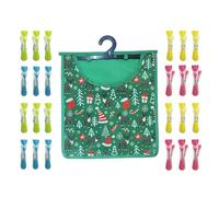 Maishijie Confezione da 24 mollette per bucato con impugnatura morbida, multicolore, robuste e antiscivolo, in plastica per asciugare i vestiti (verde-1)