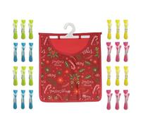 Maishijie Confezione da 24 mollette per bucato con impugnatura morbida, multicolore, robuste e antiscivolo, in plastica per asciugare i vestiti (rosso-2)