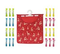 Maishijie Confezione da 24 mollette per bucato con impugnatura morbida, multicolore, robuste e antiscivolo, in plastica per asciugare i vestiti (rosso-1)