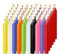 MAISITOO Candele 60 Colori Assortiti Spell Candele Piccolo antigoccia per Carillon,Magia,Congregazione,fiaccolata,Rituali,Decorazione per Feste (10 Colori) 4 Pollici di Altezza