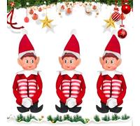 MAISITOO Elfie 40 cm Elfo Natale con Corpo Morbido e Viso in Vinile, Rosso Gamba Lunga Corpo Morbido, Peluche Elfo,Elfie Natale Decorazioni