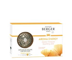 Maison Berger Paris Diffuseur Voiture Aroma Energy Set V1 Diffusore per Auto + Supporto Set