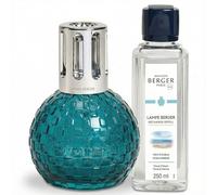 MAISON BERGER - Set regalo lampada da discoteca - Diffusore di profumo catalitico rotondo a scacchiera con ricarica da 250 ml - Lampada neutralizzante gli odori - Made in France (verde - muschio