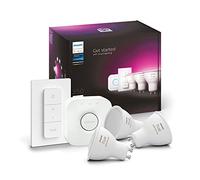 Philips Hue White and Color ambiance Starter Kit Bridge + 3 Lampadine Smart GU10 35W + Dimmer Switch