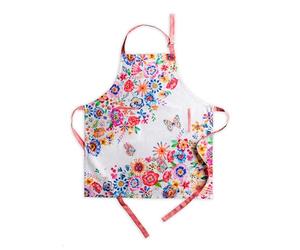 Maison d' Hermine Apron for women with Pocket 100% Cotton 27.50"x31.50" 1 Piece Adjustable Neck Strap & long ties Apron Men, Chef, Wedding, Cooking, Server Spring/Summer (Happy Florals - High Summer)
