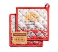 Maison d 'Hermine Bagatelle Set di 2 presine, 100% cotone, per pentole, forno, forno a microonde, per grigliate, Ringraziamento, Natale (20cm x 20cm)