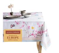 Maison d' Hermine Blossoms In Spring - Tovaglia in 100% cotone, per cucina, cena, tavolo, decorazione per feste, matrimoni, primavera/estate (rettangolare, 140cm x 180cm)
