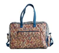 Maison d' Hermine Borse da fine settimana per le donne in cotone trapuntato borsone bagaglio per la notte borsa da fine settimana per uomo regali palestra viaggi, 50 - Kerala - Blu, 17.9" L x 7" W x