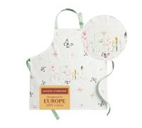 Maison d' Hermine Botanical Fresh grembiule da cucina, 100% cotone, 1 pezzo con collo regolabile e tasca centrale nascosta, cravatte lunghe per donne/uomini, per chef, per la cucina (70cm x 85cm)