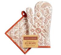 Maison d' Hermine Cachemire Set di guanti da forno in 100% cotone (19cm x 33cm) e supporto per pentole (20cm x 20cm) per barbecue, cottura al forno, griglia, forno a microonde autunno/inverno