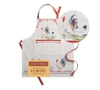 Maison d' Hermine Campagne grembiule da cucina, 100% cotone, 1 pezzo con collo regolabile e tasca centrale nascosta, cravatte lunghe per donne/uomini, per chef, per la cucina (70cm x 85cm)