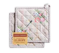 Maison d' Hermine Champ De Mars - Set di 2 presine in 100% cotone, per barbecue, cottura, forno, microonde, grigliate, primavera/estate, Pasqua, (20 x 20 cm)