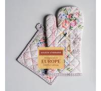 Maison d' Hermine Champ De Mars - Set di guanti da forno (19 x 33 cm) e presine (20 x 20 cm), 100% cotone, per barbecue, cottura, forno, microonde, grigliate, primavera/estate, Pasqua