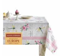 Maison d' Hermine Champ De Mars - Tovaglia in 100% cotone, per cucina, cena, tavolo, decorazione per feste, matrimoni, primavera/estate (rettangolare, 140cm x 180cm)