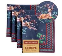 Maison d' Hermine Christmas Joy 100% cotone set di 4 tovaglioli, morbidi e confortevoli, perfetti per cene in famiglia, matrimoni, cocktail, cucina, ringraziamento/Natale (45 cm x 45 cm)