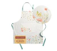 Maison d' Hermine Colmar grembiule da cucina, 100% cotone, 1 pezzo con collo regolabile e tasca centrale nascosta, cravatte lunghe per donne/uomini, per chef, per la cucina (70cm x 85cm)