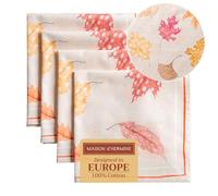 Maison d' Hermine Colors of Autumn Lot de 4 serviettes de table 100% coton, douces et confortables, parfaites pour les dîners de famille, les mariages, Thanksgiving, Noël (45x45cm), Festa della mamma