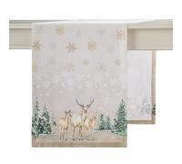 Maison d' Hermine Deer In The Woods Runner da tavola in 100% cotone, per feste, cene, vacanze, cucina, giorno del Ringraziamento, Natale (50cm x 150cm)
