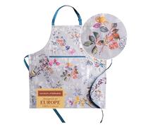 Maison d' Hermine Equinoxe 100% cotone 1 pezzo grembiule da cucina con colletto regolabile e tasca centrale nascosta, cordoncini lunghi per donna, uomo, ristorante, home, (Grey, 70cm x 85cm)