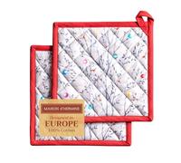 Maison d 'Hermine Fairy Christmas Set di 2 presine in cotone 100% per barbecue, microonde, Natale del Ringraziamento, (20cm x 20cm)
