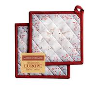 Maison d 'Hermine Fairytale Forest Set di 2 presine resistenti al calore in 100% cotone per barbecue, microonde, Ringraziamento/Natale (20cm x 20cm)