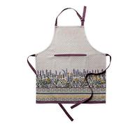 Maison d' Hermine Fanny Lavender - Grembiule da cucina in 100% cotone, con collo regolabile e tasca centrale nascosta, cravatte lunghe per donne/uomini, per cucinare, primavera/estate (70cm x 85cm)