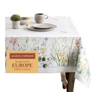 Maison d' Hermine Fleurs De Mai - Tovaglia in 100% cotone, per cucina, cena, tavolo, decorazione per feste, matrimoni, primavera/estate (rettangolare, 160cm x 220cm)