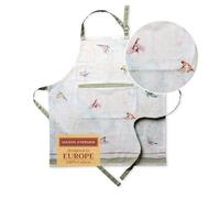 Maison d 'Hermine Flying Birds 100% cotone 1 pezzo grembiule da cucina con colletto regolabile e tasca centrale nascosta con lacci lunghi per donna Uomo Chef (70cm x 85cm), Festa della mamma