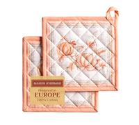 Maison d' Hermine Giving Thanks Porta pentole in 100% cotone con anello resistente al calore per barbecue, cottura al forno, griglia, barbecue, Ringraziamento e Natale (20cm x 20cm)