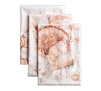 Maison d' Hermine Giving Thanks - Set di 3 asciugamani da cucina multiuso in 100% cotone, morbidi e assorbenti, strofinacci da bar per Natale e giorno del Ringraziamento (50cm x 70cm)