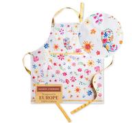 Maison d' Hermine, grembiule da cucina, 100% cotone 1 pezzo con collo regolabile e tasca centrale nascosta cravatte lunghe per donne/uomini per chef (70x85cm) Happy Florals - Sweety, Festa della mamma