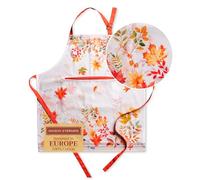 Maison d' Hermine - Grembiule da cucina in 100% cotone con scollo regolabile e tasca centrale, per uomo e donna, adatto per Ringraziamento e Natale, 1 pezzo, 70 x 85 CM