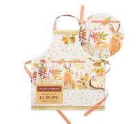 Maison d' Hermine - Grembiule da cucina in 100% cotone con scollo regolabile e tasca centrale, per uomo e donna, adatto per Ringraziamento e Natale, 1 pezzo, 70 x 85 CM