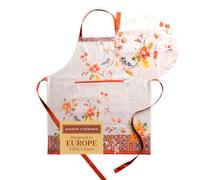 Maison d' Hermine Grembiule da cucina monopezzo Kelim 100% cotone con colletto regolabile e tasca centrale nascosta, lacci lunghi per donna, uomo, cuoco, ristorante (Prairie, 70cm x 85cm)