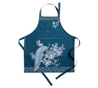 Maison d' Hermine Grembiuli pasquali in 100% cotone pettinato di alta qualità, con tracolla regolabile, con tasca centrale invisibile e lacci lunghi, per casa, cucina, utopia pavone, mare profondo