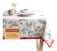 Maison d' Hermine Holly Time, tovaglia da cucina, 100% cotone, per cena, tavolo, decorazione per feste, matrimoni, ringraziamento/Natale (rettangolare, 140 cm x 180 cm)