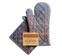 Maison d' Hermine Imperfection Set di guanto da forno in 100% cotone (19cm x 33cm) e presine (20cm x 20cm) per barbecue, pentole, forno, forno a microonde, grigliate, Ringraziamento, Natale