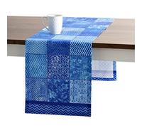 Maison d' Hermine Indigo Love Runner da tavola in 100% cotone per feste, cene, vacanze, cucina, primavera/estate (50 cm x 150 cm)