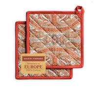 Maison d 'Hermine Kashmir Paisley Set di 2 presine 100% cotone con anello resistente al calore per barbecue Cucina Grigliare Microonde Barbecue Ringraziamento/Natale (20cm x 20cm)