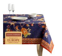 Maison d' Hermine Kelim - Infinity - Tovaglia in 100% cotone per cucina, cene, decorazione da tavolo, feste, matrimoni, Ringraziamento (rettangolo, 140cm x 180cm)