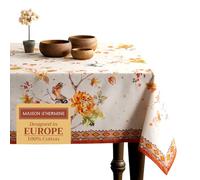 Maison d' Hermine Kelim - Prairie - Tovaglia in 100% cotone per cucina, cene, decorazione da tavolo, feste, matrimoni, Ringraziamento (rettangolo, 140cm x 180cm)