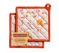 Maison d' Hermine Kelim Set di 2 portavasi con anello resistente al calore per barbecue Cottura Cottura Grigliare Microonde Barbecue (Prairie, 20cm x 20cm)