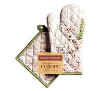 Maison d 'Hermine Mountain Life Set di guanti da forno 100% cotone(19cm x 33cm) e presina(20cm x 20cm) per barbecue, forno a microonde, Ringraziamento, Festa della mamma