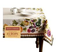 Maison d' Hermine Pumpkin Garden - Cloudy Cream - Tovaglia in 100% cotone, per cucina, cena, tavolo, decorazione per feste, matrimoni, giorno del Ringraziamento, Natale (rettangolo, 140cm x 180cm)