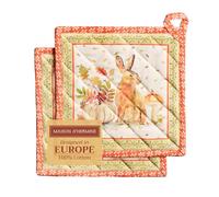 Maison d' Hermine Pumpkin Passion - Set di 2 presine con passante, resistenti al calore, per barbecue, cucina, cottura, griglia, microonde, barbecue, Ringraziamento, Natale, 20 cm x 20 cm