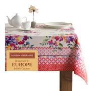 Maison d' Hermine Rose Garden - Tovaglia in 100% cotone, per cucina, cena, tavolo, decorazione per feste, matrimoni, primavera/estate (rettangolare, 160cm x 220cm)
